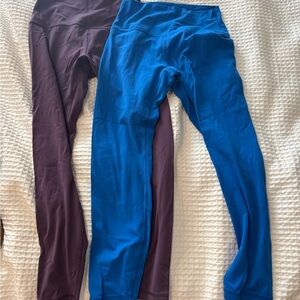 CRZ YOGA Blue and Brown Leggings Stretchy Athletic Wear